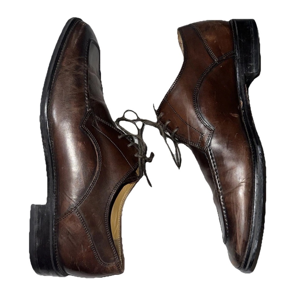 Cole Haan Men’s 11.5 Brown Lace Up Oxford Dress Shoes Apron Toe Leather Classic